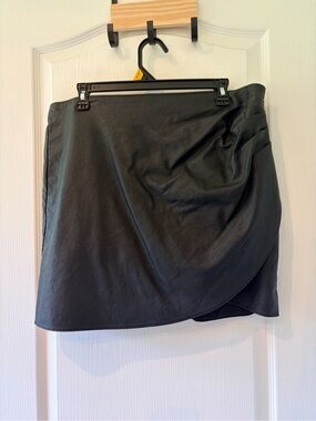 Abercrombie & Fitch Black Faux Leather Mini Skirt
